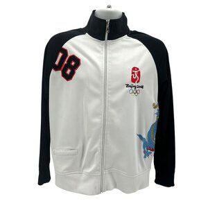 Beijing 2008 Olympics Mens Small Jacket Zipper Track Embroidered Dragon Black